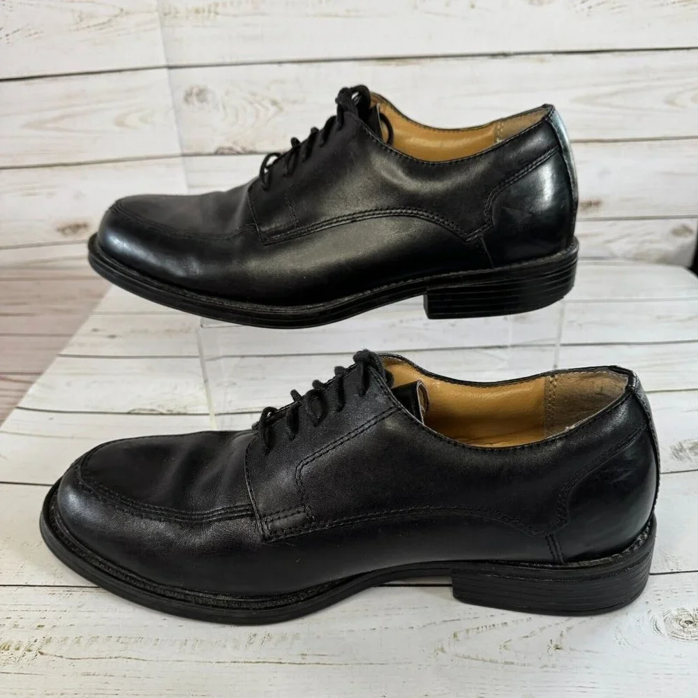 Croft & Barrow Carlton Black Leather Wide Lace Up‎ Mens Dress Shoes Size 9 Wide
